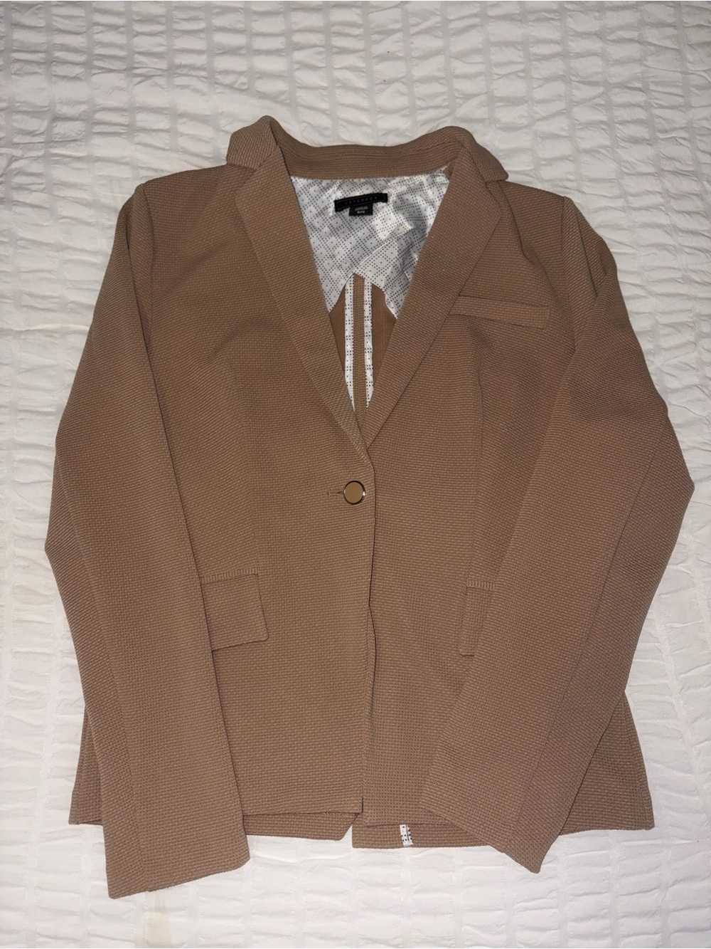 Metaphor Women's Camel Textured Single-Button Blazer
